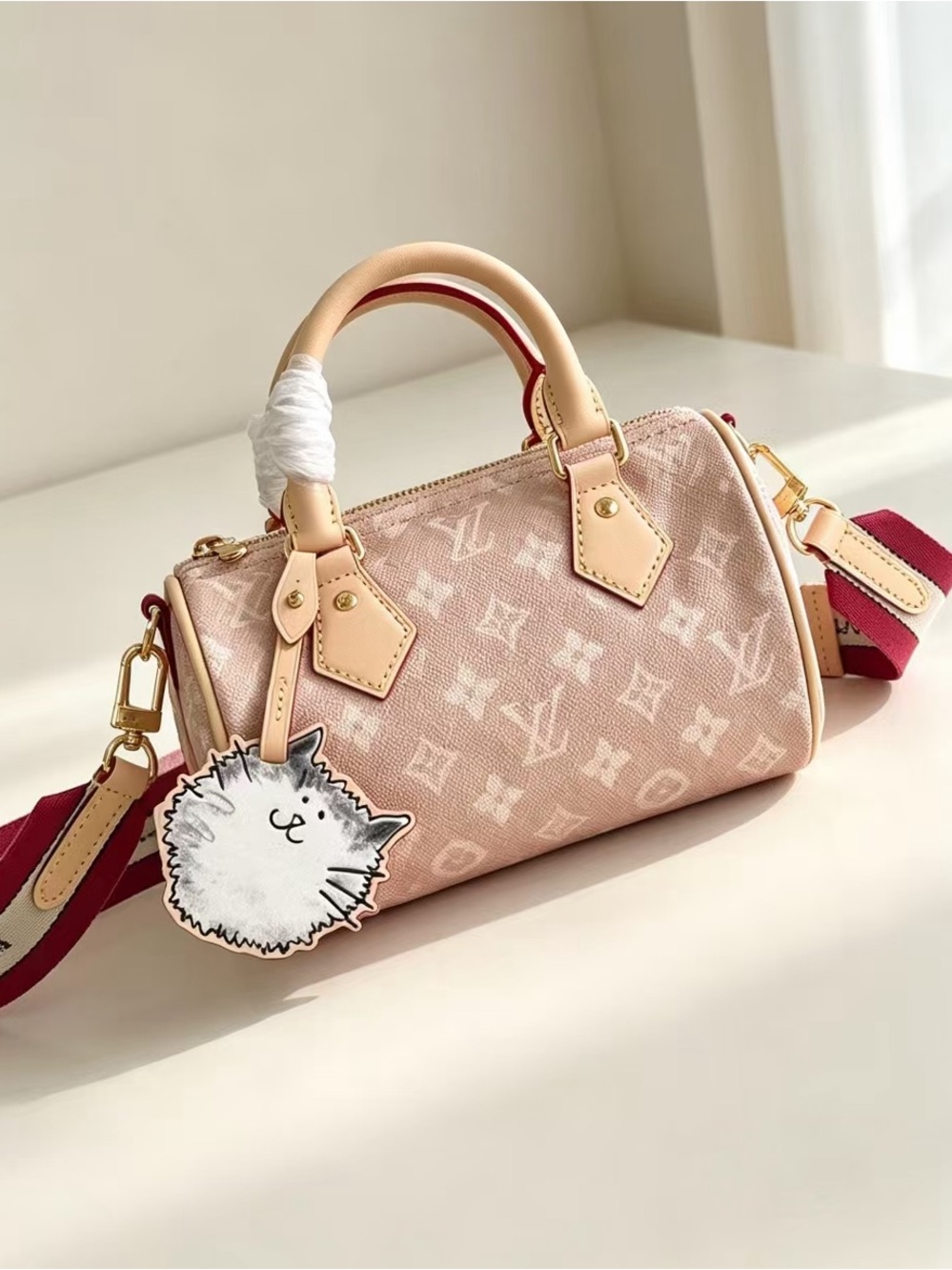 Louis Vuitton Blush Pink Monogram Mini Speedy Barrel Bag